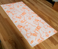 KAWS Skeleton Cardboard Wall Hanging Orange
