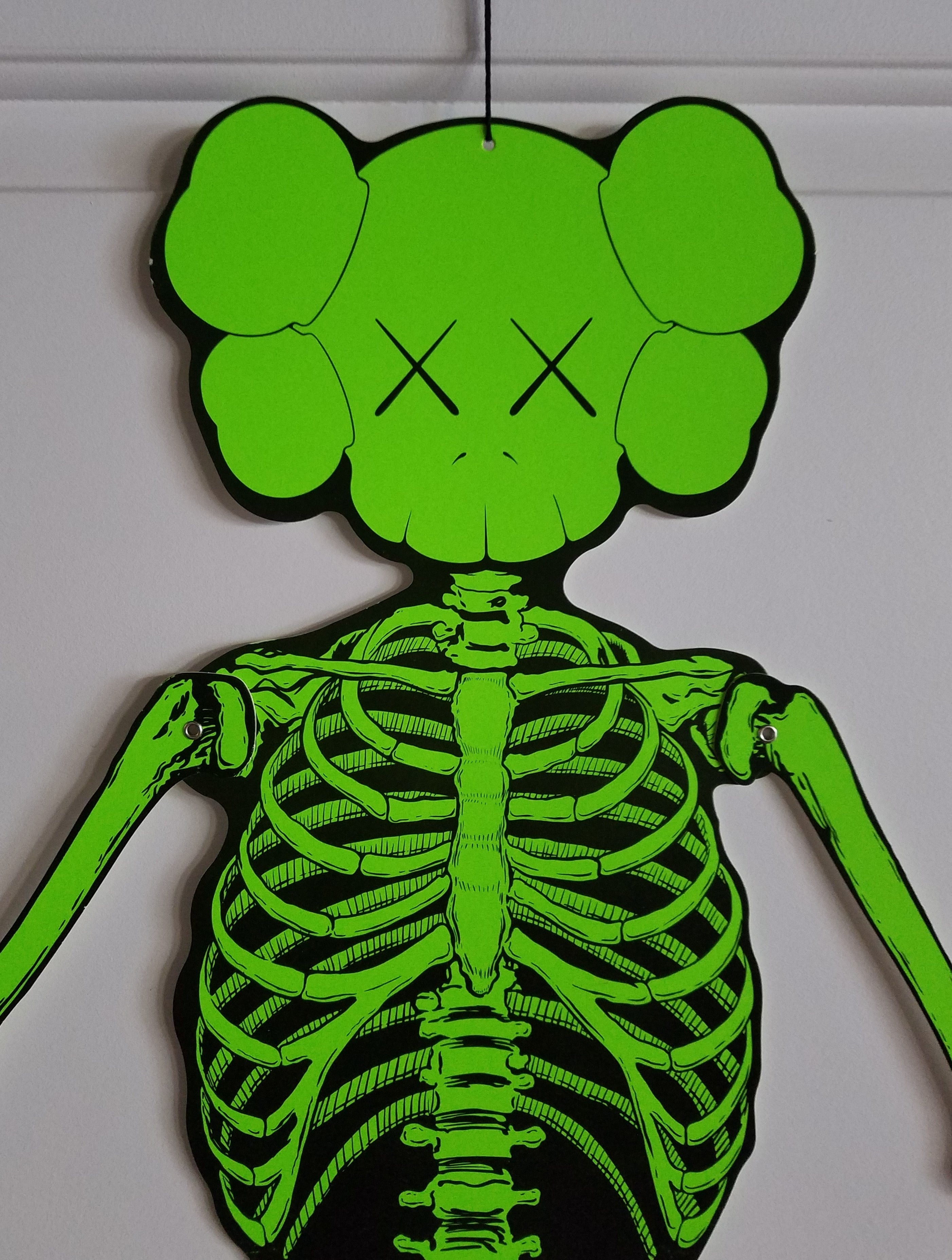 Kaws Skeleton Wall Hanging - Green