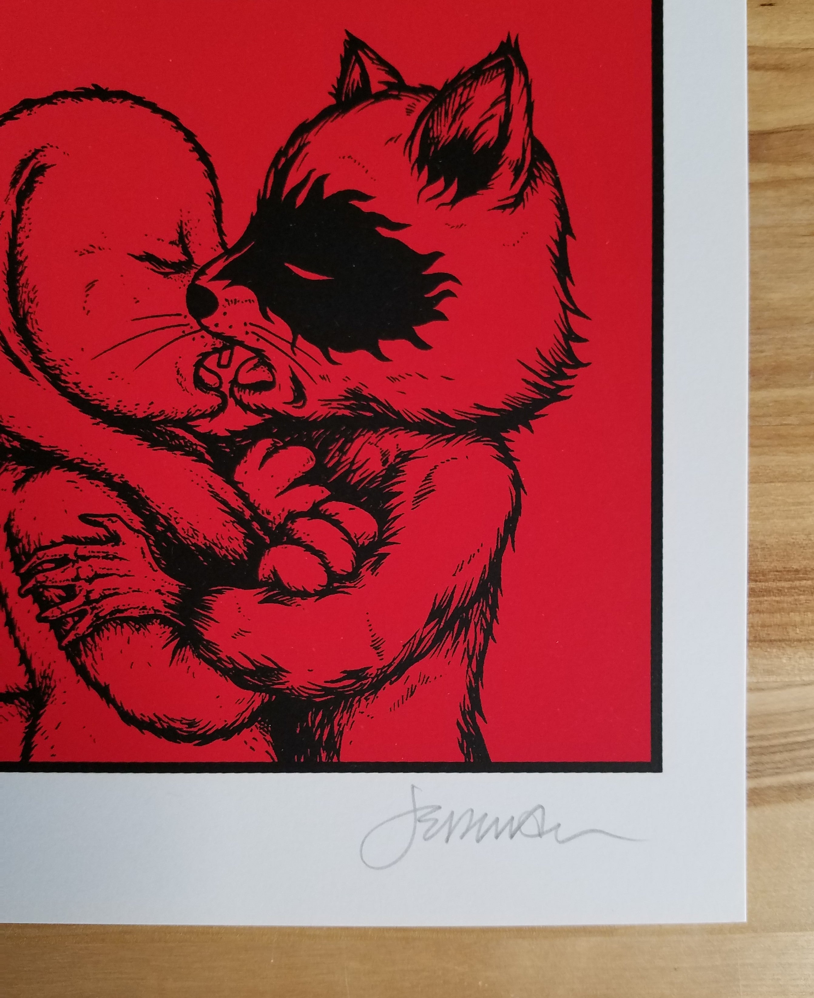"Love Chose Me" by Jermaine Rogers. 8" x 6" screen printed on white stock.