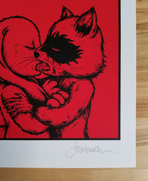 "Love Chose Me" by Jermaine Rogers. 8" x 6" screen printed on white stock.