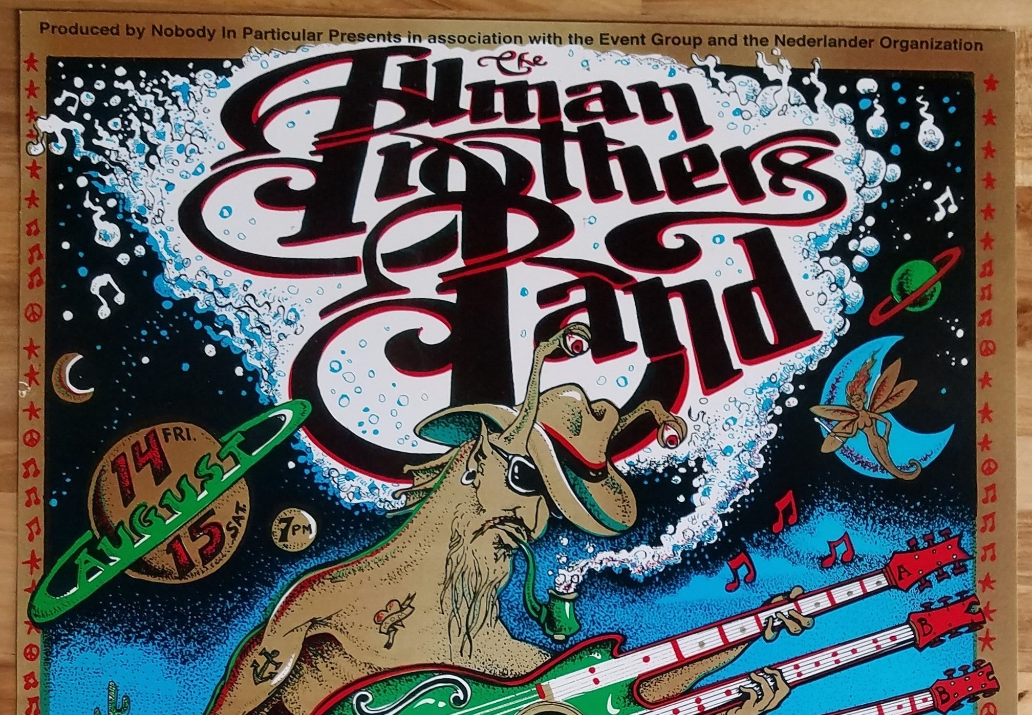 "Allman Brothers Screenprint Poster Red Rocks 1998" by Emek.  8/14/98 and 8/15/98.  Print is IN HOUSE and READY TO SHIP!