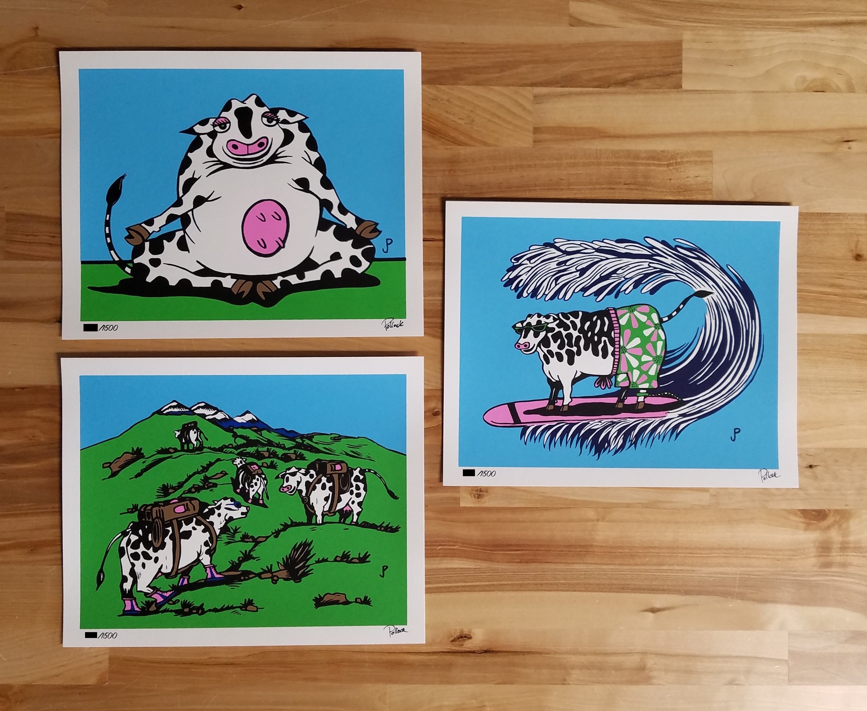 Jim Pollock - "Cows on Vacation" Waterwheel Charity Set - 2021