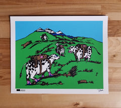 Jim Pollock - "Cows on Vacation" Waterwheel Charity Set - 2021