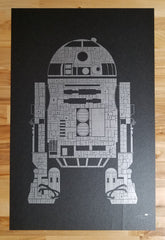 Title: R2  Artist: Tekst  Edition:  xx/150  Type: Screen print poster  Size: 13" x 20"  Notes:  This print is in mint condition and has been stored flat.  Printed in limited edition of 100, signed and numbered by the artist.  **Print is creased in lower right-hand corner (highlighted in photos).**  Check out our other listings for more hard-to-find and out-of-print posters.