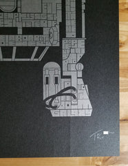 Title: R2  Artist: Tekst  Edition:  xx/150  Type: Screen print poster  Size: 13" x 20"  Notes:  This print is in mint condition and has been stored flat.  Printed in limited edition of 100, signed and numbered by the artist.  **Print is creased in lower right-hand corner (highlighted in photos).**  Check out our other listings for more hard-to-find and out-of-print posters.
