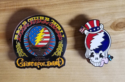 Grateful Dead Fare Thee Well" 50th Anniversary Skull Enamel Pin