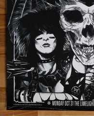 Title: MÖTLEY CRÜE NEW YORK CITY 1983 BY WILDNER LIMA (MAIN EDITION) Poster Poster artist: Wildner Lima Edition: xx/200 Type: Screen Print Size: 18" x 24" Location: New York City Venue: Limelight Notes: Officially Licensed by Mötley Crüe. Printed on French White.  Holographic sticker on back of print for authenticity.  Please allow up to 8 weeks for shipment of item(s)