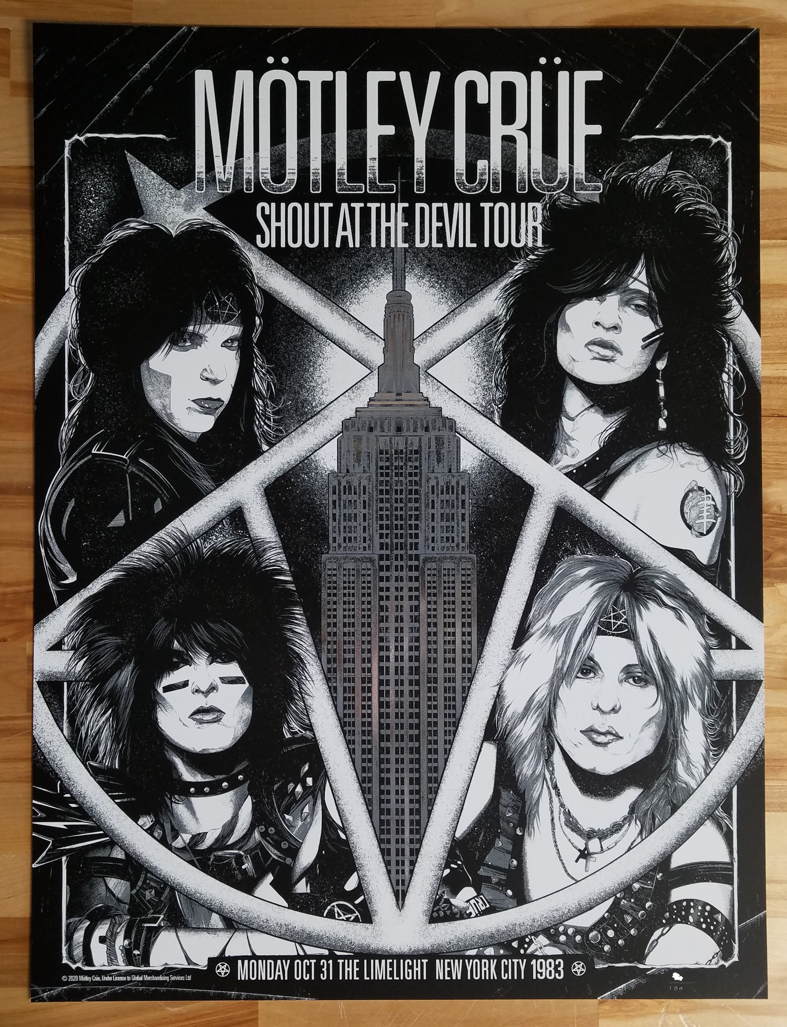 MÖTLEY CRÜE NEW YORK CITY 1983 BY WILDNER LIMA (FOIL VARIANT EDITION) Poster