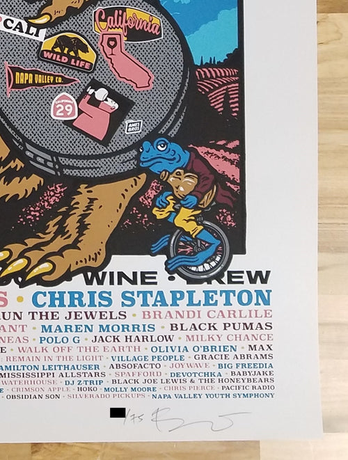 Napa Valley, CA 2021 Venue: 8-Color Silkscreen Poster. BottleRock Festival.