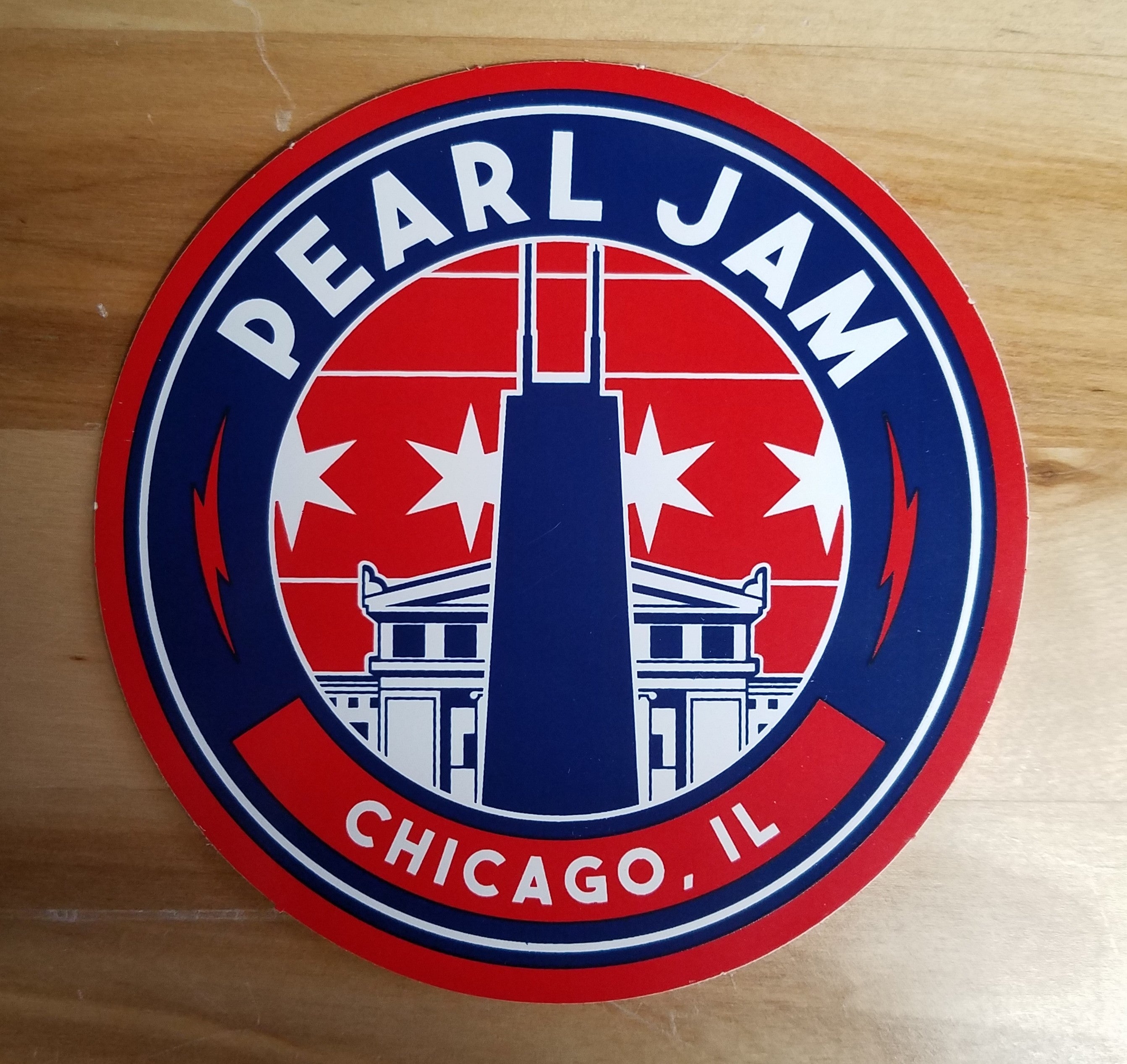 Title: Pearl Jam Wrigley Field Sticker Type: Sticker Size: 4" x 4" Notes: Purchased from the Pearl Jam Merch Tent outside of Wrigley field on August 16, 2018