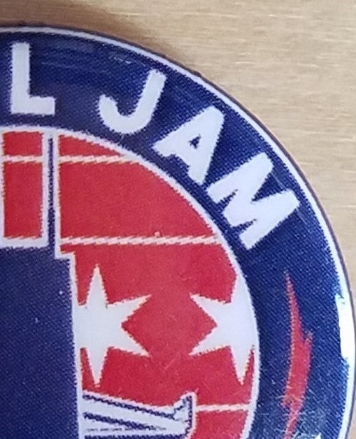 Title: Pearl Jam Hancock Building Pin Type: Pin Size: 1" x 1" Notes: Purchased from the Pearl Jam Merch Tent outside of Wrigley field on August 16, 2018.