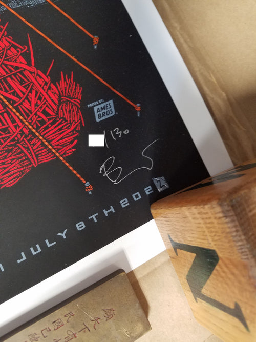 Title: Official Pearl Jam London 2022  Artist:  Ames Bros  Edition:  Regular Edition xx/130, signed and numbered  Type:  6 Color silkscreen poster on chipboard paper  Size:  18" x 24"  Venue:  Hyde Park  Location:  London, UK