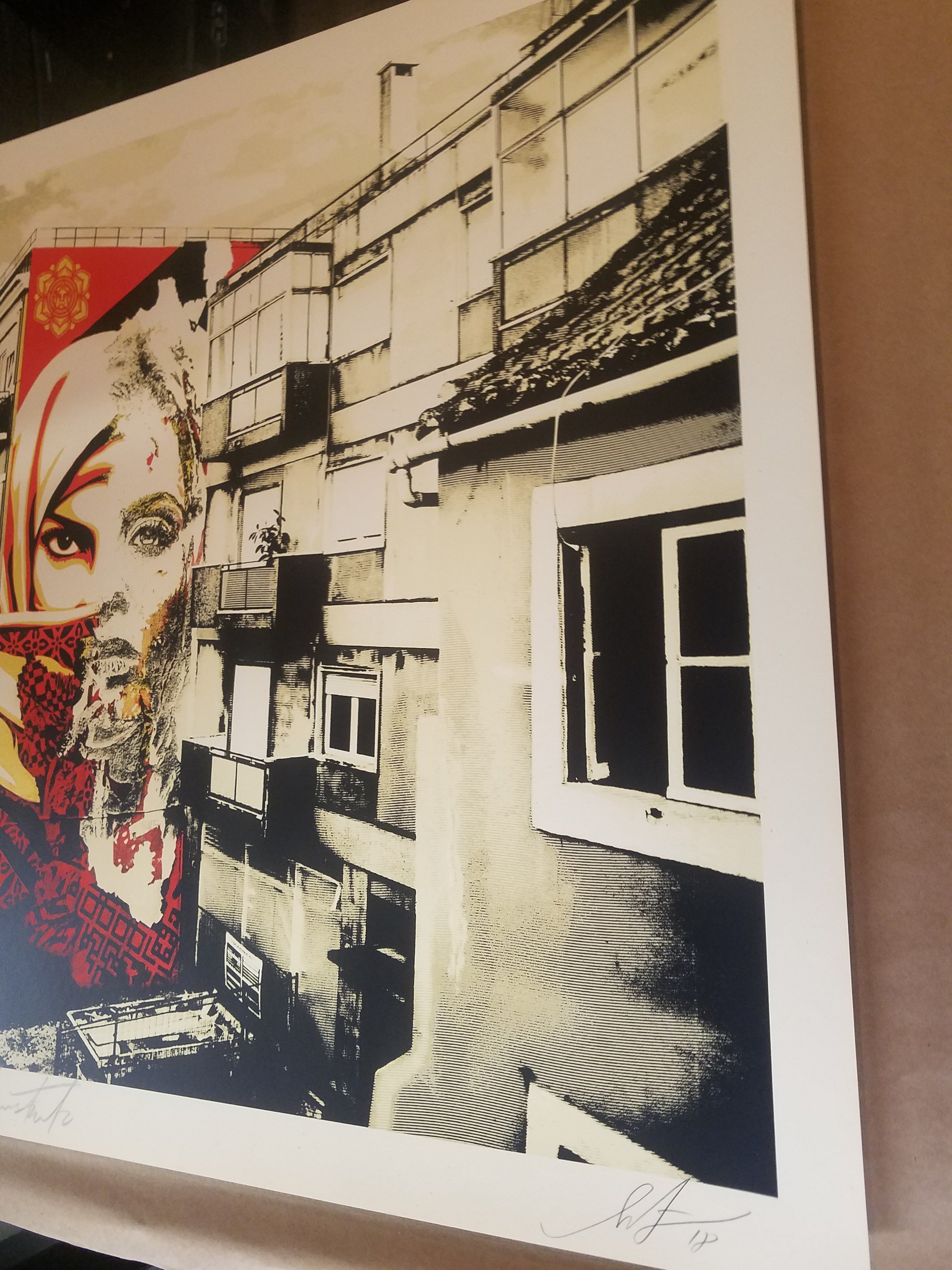 Title:  Universal Personhood Lisbon  Artist:  Shepard Fairey  Edition:  AP edition, signed and numbered by Vhils and Shepard Fairey  Type:  Screen print  Size:  24" x 30"  Notes:  Printed on on cream Speckletone paper.  Check out our other listings for more hard-to-find and out-of-print posters.