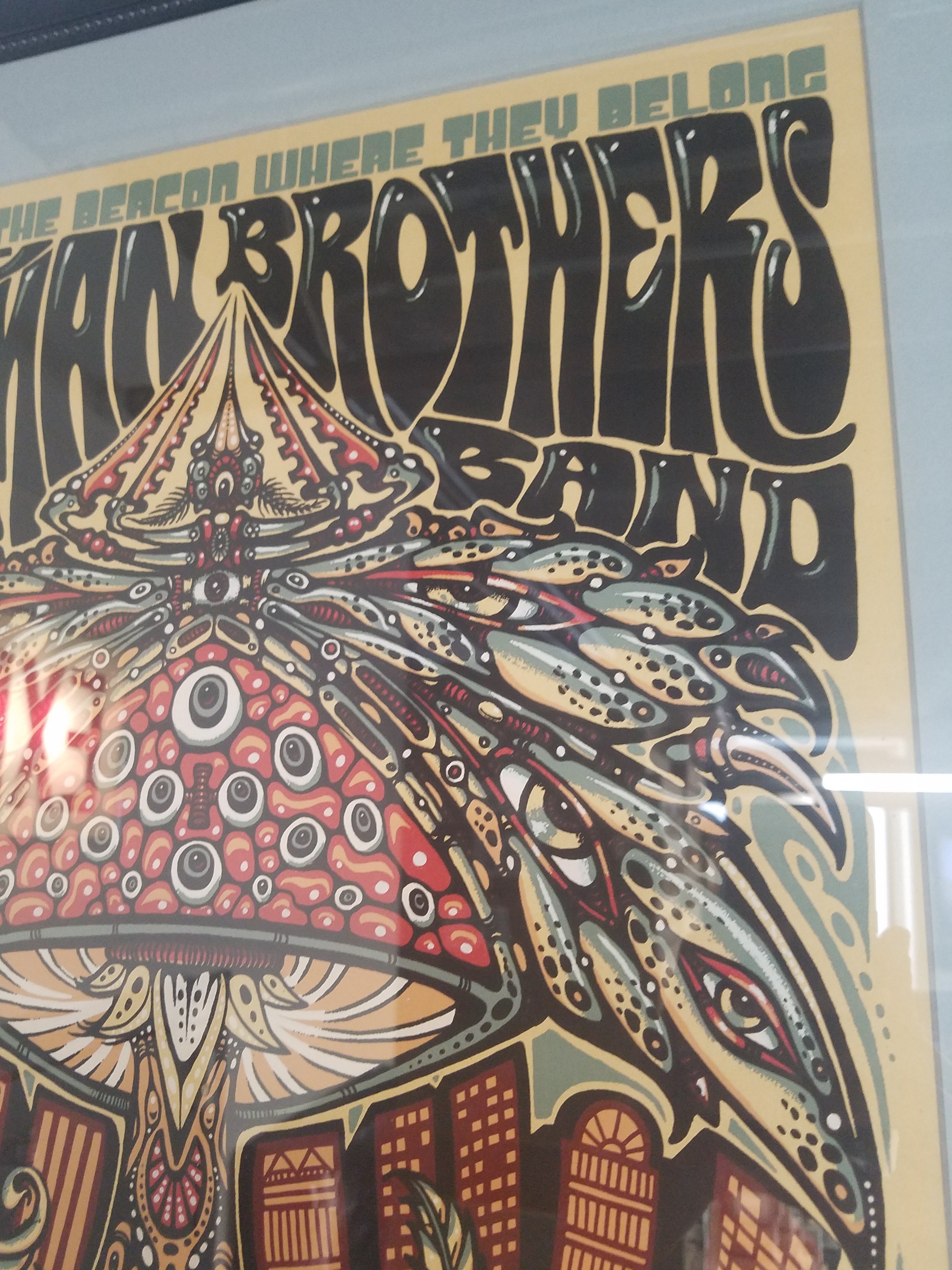 2011 THE ALLMAN BROTHERS BAND BEACON THEATRE NYC POSTER FRAMED