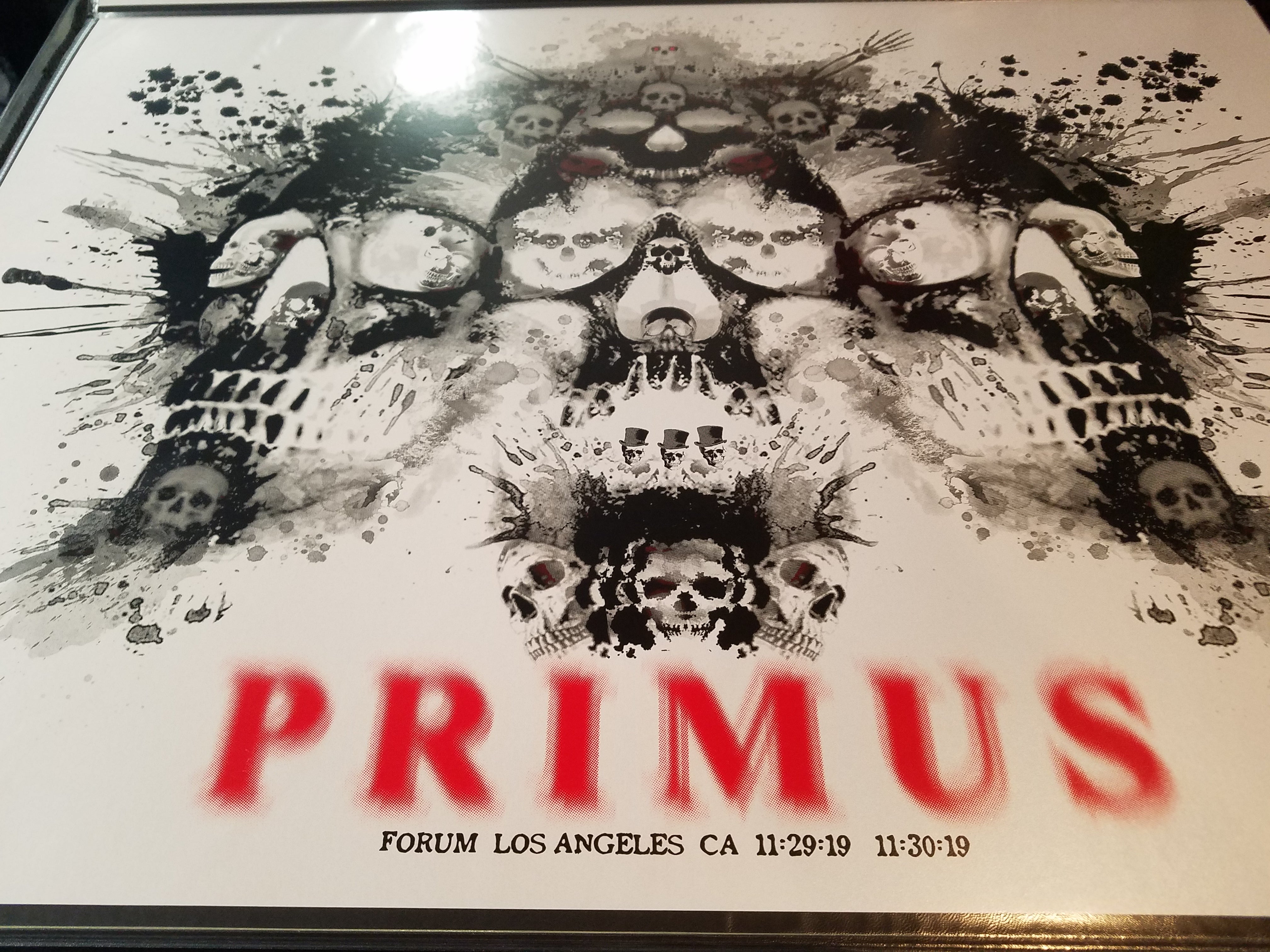 Title:  Primus at the Los Angeles Forum by Emek   Artist:  Emek  Edition:   xx/100  Type:  Screen print  Size:  24" x 18"  Location:   Los Angeles, CA    Venue:  LA Forum, Los Angeles Forum, Fabulous Forum, The  Notes:   Signed, numbered, embossed and double doodled by the artist  All prints are stored flat.  Following purchase, all prints are rolled in archival paper and shipped in a sturdy cardboard tube which is bubble wrapped on the inside for each end.