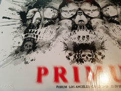 Title:  Primus at the Los Angeles Forum by Emek   Artist:  Emek  Edition:   xx/100  Type:  Screen print  Size:  24" x 18"  Location:   Los Angeles, CA    Venue:  LA Forum, Los Angeles Forum, Fabulous Forum, The  Notes:   Signed, numbered, embossed and double doodled by the artist  All prints are stored flat.  Following purchase, all prints are rolled in archival paper and shipped in a sturdy cardboard tube which is bubble wrapped on the inside for each end.