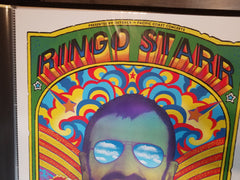 Title:  2018 Emek Ringo Starr  Artist:  Emek  Edition:   xx/99  Type:  Screen Print  Size:  18" x 24"  Location:   South Bend, IN    Venue:  2018 Morris Performing Arts Center  Notes:  11 layer print.  Signed, numbered, embossed and double doodled by the artist.  All prints are stored flat.  Following purchase, all prints are rolled in archival paper and shipped in a sturdy cardboard tube which is bubble wrapped on the inside for each end.