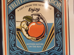 Title:  Fruits Of Our Labor  Poster artist:  Shepard Fairey  Edition:  xx/450 s/n  Type:  Screen print  Size:  18" x 24"  Notes:  Released in 2015.   Check out our other listings for more hard-to-find and out-of-print posters.