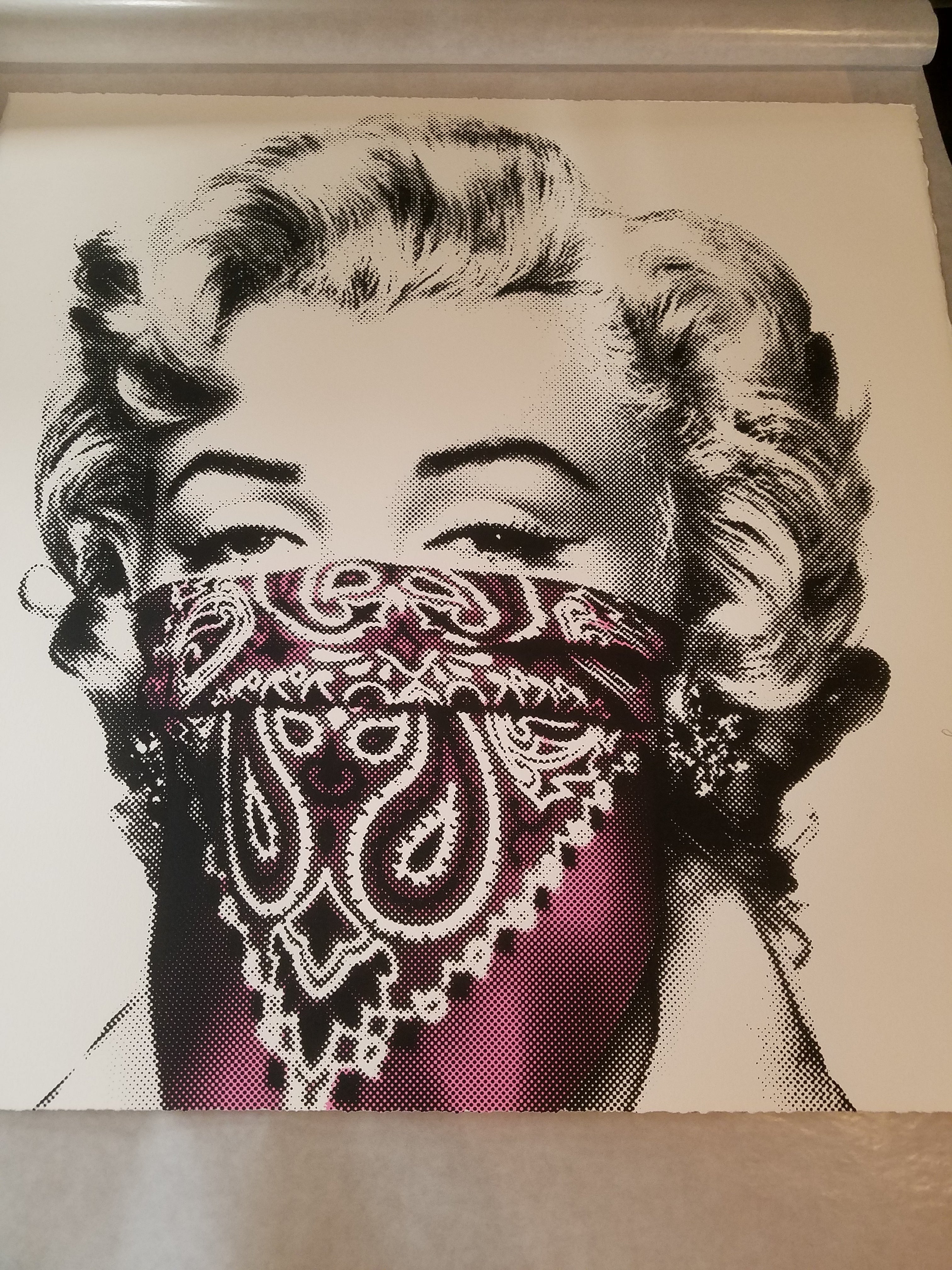 Title:  STAY SAFE PINK xx/50 Marilyn Monroe MBW poster Poster artist: Mr. Brainwash Edition: xx/50 Type: Screen Print Size: 22" x 22" Notes:  Limited Edition Print on paper. Two-color screen print on archival paper.  In celebration of Marilyn Monroe’s birthday on June 1st, we will be releasing a new limited edition screen print.  Each two-color screen print is hand-torn, signed, and numbered with a thumbprint on the back.