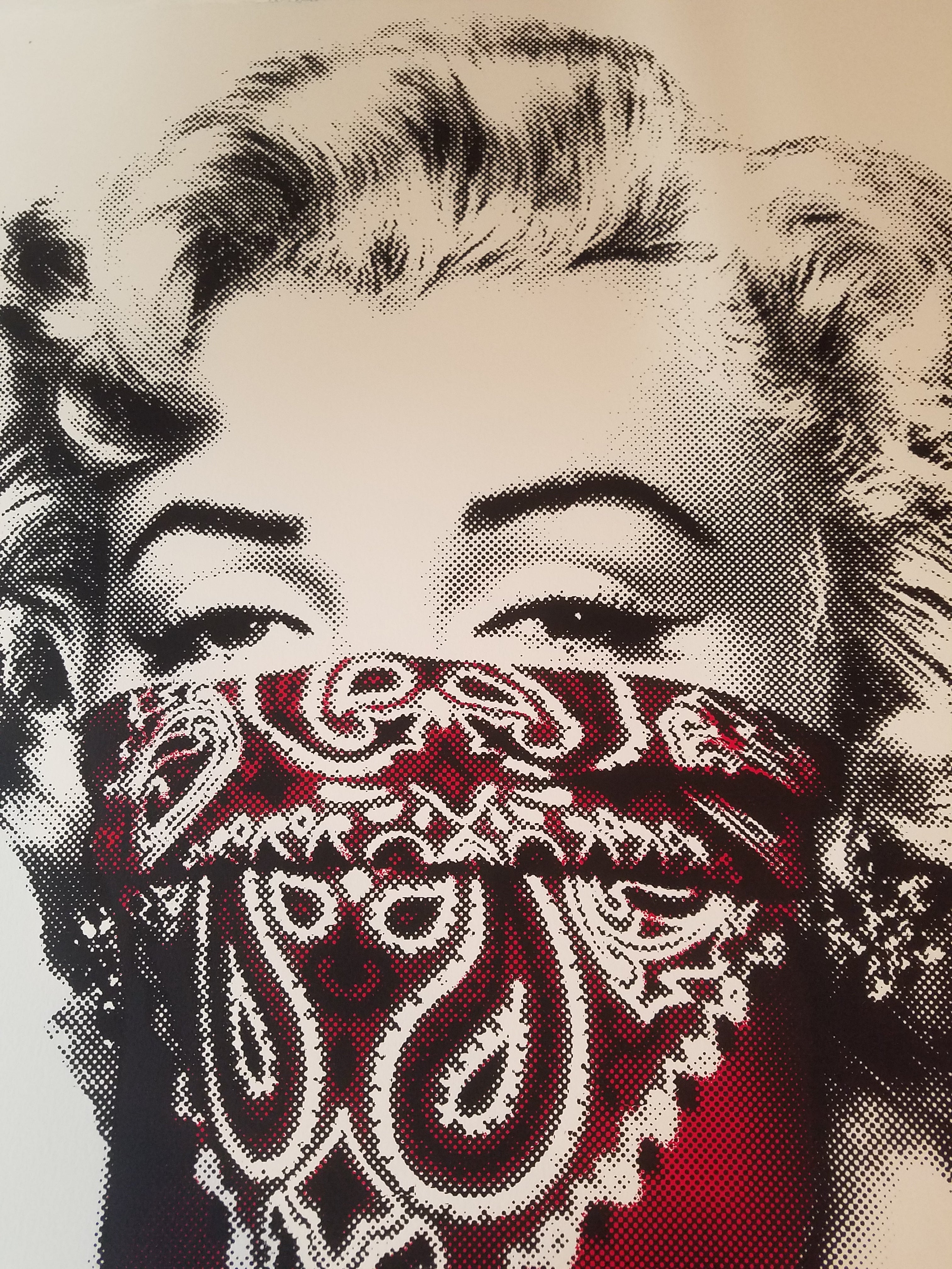 Title:  STAY SAFE RED  Artist:  Mr. Brainwash  Edition:  xx/50  Type:  Two-color screen-print on archival paper  Size:  22" x 22"  Notes:  Limited Edition of 50 Print on paper. In celebration of Marilyn Monroe’s birthday on June 1st, we will be releasing Stay Safe, a new limited edition screen print. Each two-color screen print is hand-torn, signed, and numbered with a thumbprint on the back.  Check out our other listings for more hard-to-find and out-of-print posters.