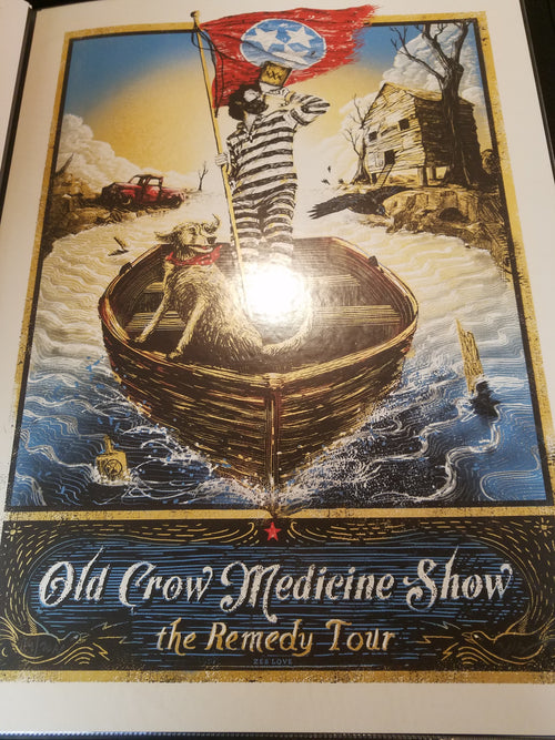 Title: 2014 - Old Crow Medicine Show Poster artist: Zeb Love Edition: xx/20 Type: Screen Print Size: 18" x 24" Location: Various Venue: Various Notes: Unsigned, hand numbered.  Check out our other listings for more hard-to-find and out-of-print posters.