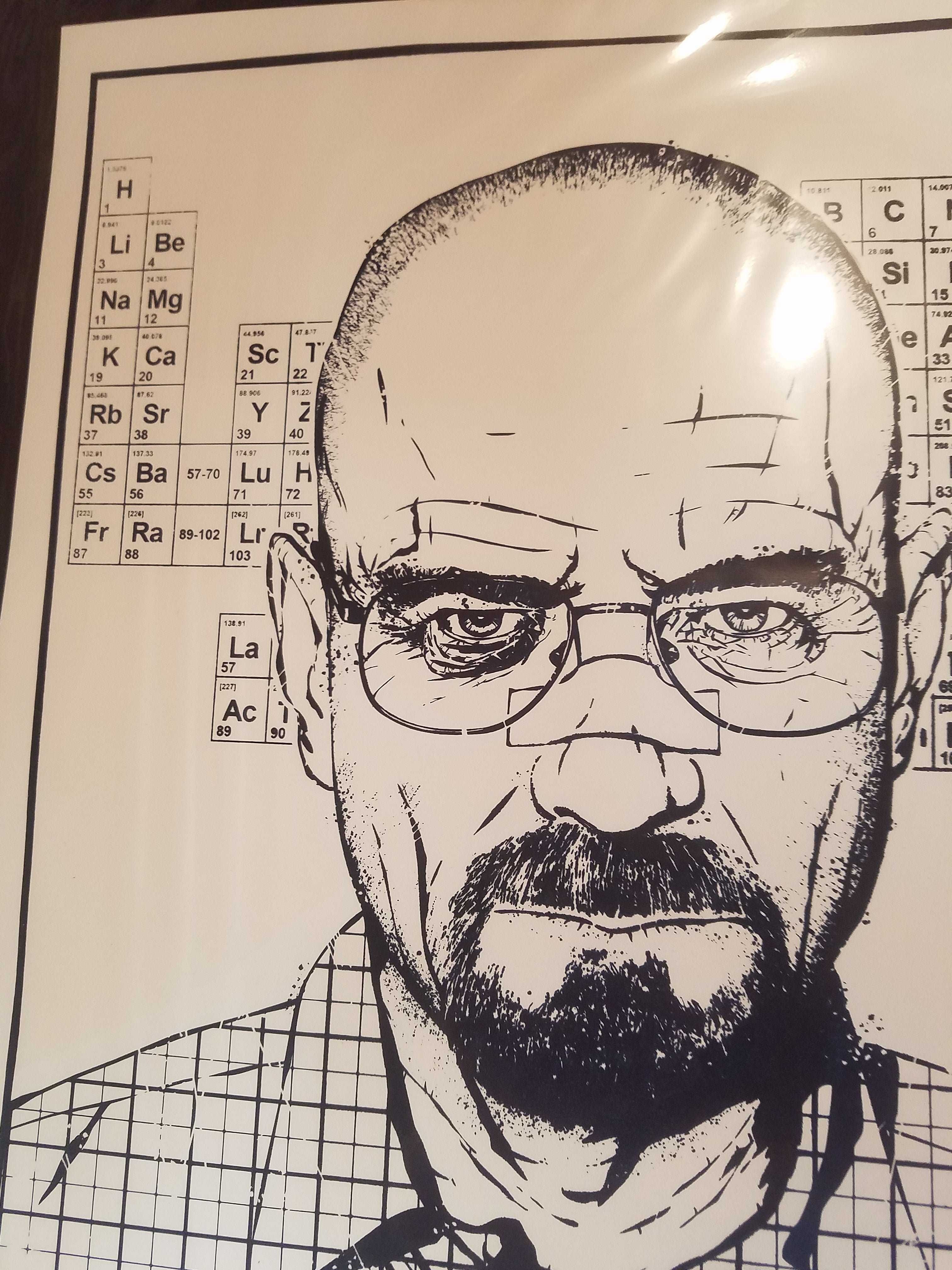 Title: Respect the Chemistry 2013, Blue Sky Variant Artist: Timothy Anderson Edition: xx/65 Type: Screen print. Size: 16" x 12" Notes: For the hit TV series 'Breaking Bad' on AMC Channel, this poster's blue is reflected under glow in the dark lighting. Walter White half Heisenberg. Signed and numbered by the artist. For the hit TV series 'Breaking Bad' on AMC Channel, Walter White half Heisenberg. Print is stored flat in very good condition.