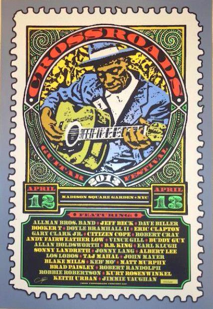 Crossroads Guitar Festival 2013 Screen Print Poster Ron Donovan #'d xx/600