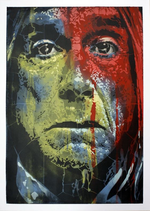 Title:  Iggy Pop  Artist:  Orticanoodles  Edition:  xx/15  Type: Screen print poster  Size: 19.5" x 27.5"  Notes:  Released in 2013 in limited run of 15 prints, signed and numbered by the artist.  The upper left-hand and lower left-hand corners of the print were damaged in shipping and creased (detailed in photographs).