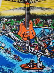 Title: "The Beacon Jams" SET OF THREE PRINTS (diff #s)  Poster artist: Jim Pollock  Edition: x/200, x/500, x/1600, signed by Jim Pollock and Trey Anastasio  Type: Screen Print  Size: 15" x 22"  Location: New York City  Venue: Beacon Theatre  Notes: Prints are in mint/near mint condition with no issues.  Printed on Neenah Stardream Crystal paper.  signed/numbered: yes - each of the 3 posters is signed by both Trey Anastasio and Jim Pollock.