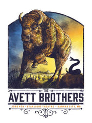 Zeb Love - The Avett Brothers - Kansas City Starlight Screen print - 2015 - xx/200 S/N