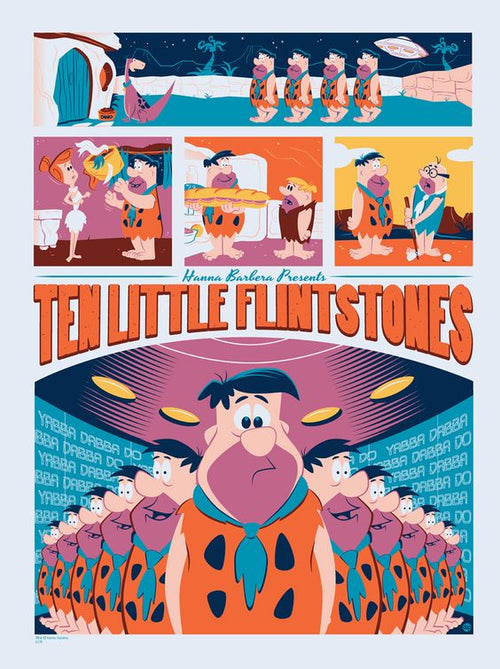 Ten Little Flintstones Screenprint Poster Mondo Dave Perillo xx/175