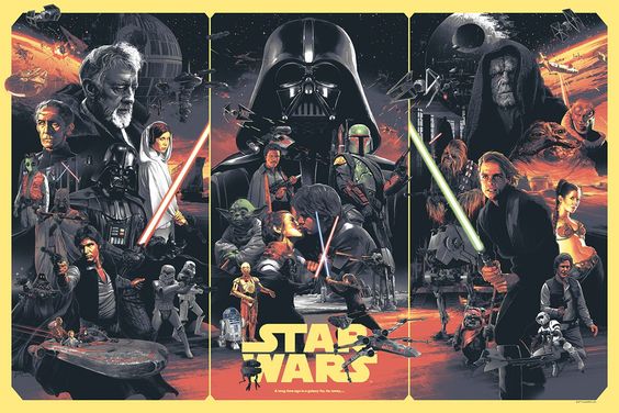 Star Wars Trilogy Gabz Screenprint Poster Timed Edition xx/3900 Numbered