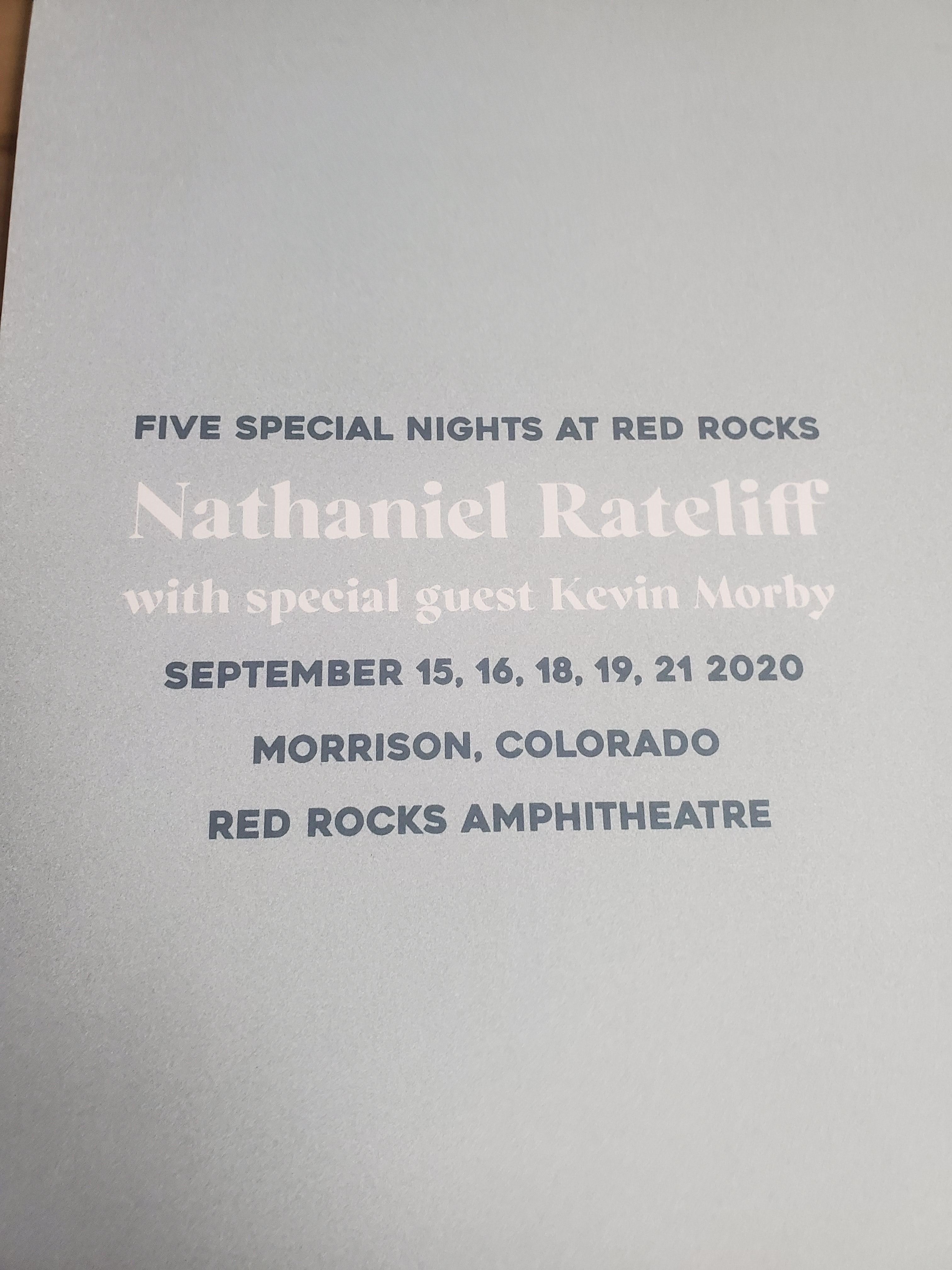 Nate Meese Nathaniel Rateliff Red Rocks Concert Poster 2020 ...