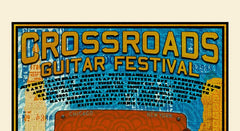 Crossroads Guitar Festival 2013 at Madison Square Garden, NYC.  22" x 32".  Poster by Chuck Sperry.  *slightly damaged on bottom left corner - see picture. Following purchase, prints are rolled in archival paper and shipped with bubble wrap in sturdy cardboard tubes.