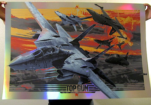 Top Gun Sunset Gabz Screenprint Poster Limited Edition xx/100 Hand Numbered