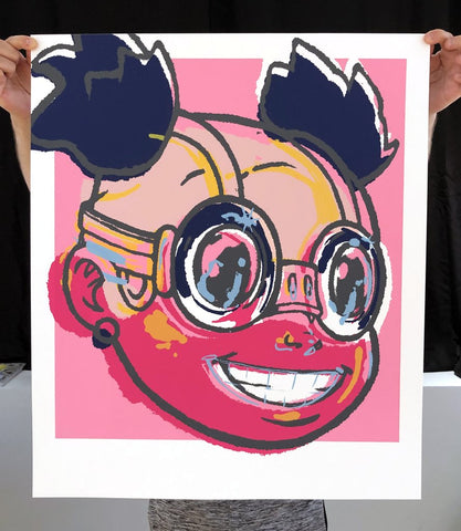 Hebru Brantley - "Smile 13" 1/1 Hand Pulled Screen Print - 2019