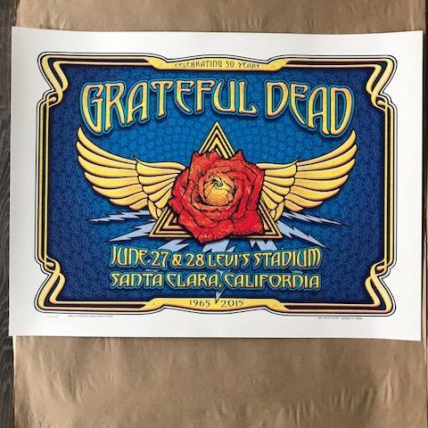 Title:  FARE THEE WELL - 2015 DAVE HUNTER POSTER GRATEFUL DEAD SANTA CLARA  Artist:  Dave Hunter  Edition:   76/5000  Type:  Extra-thick flat index stock silkscreen poster is in mint condition  Size:  24" x 18"  Venue:  Levi’s Stadium Concert 6/27-28/2015  Location: Santa Clara, CA  Notes:  2015 Limited edition screen printed poster of 1000, Poster is numbered 76/1000 in pencil.  In house and ready to ship!  Check out our other listings for more hard-to-find and out-of-print posters.