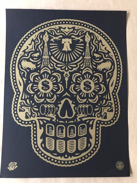 Shepard Fairey and Ernesto Yerena - "The Power & Glory Day of the Dead Skull" 2014 - S/N xx/450