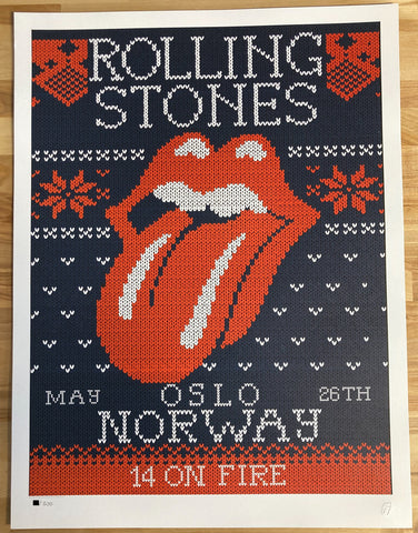 Rolling Stones On Fire - 2014  Asian Tour Lithograph Poster Set