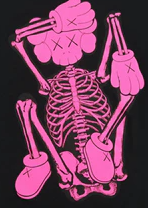 KAWS - Skeleton New Fiction Pink & Black XL -  2021