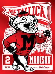 Ames Bros Metallica Madison Wisconsin Red Foil September 2, 2018 SOLD OUT S/N ##/30