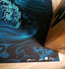 Title: Phish Jones Beach Poster - 2022  Artist: Paul Kreizenbeck  Edition:   x x/150  Type:  Screen Print  Size: 18" x 24"  Notes:  Print is stored flat in very good condition.  7 color print, signed and numbered by the artist.  Following purchase, print will be rolled in kraft paper and shipped in a sturdy cardboard tube which is padded on both ends with bubble wrap.