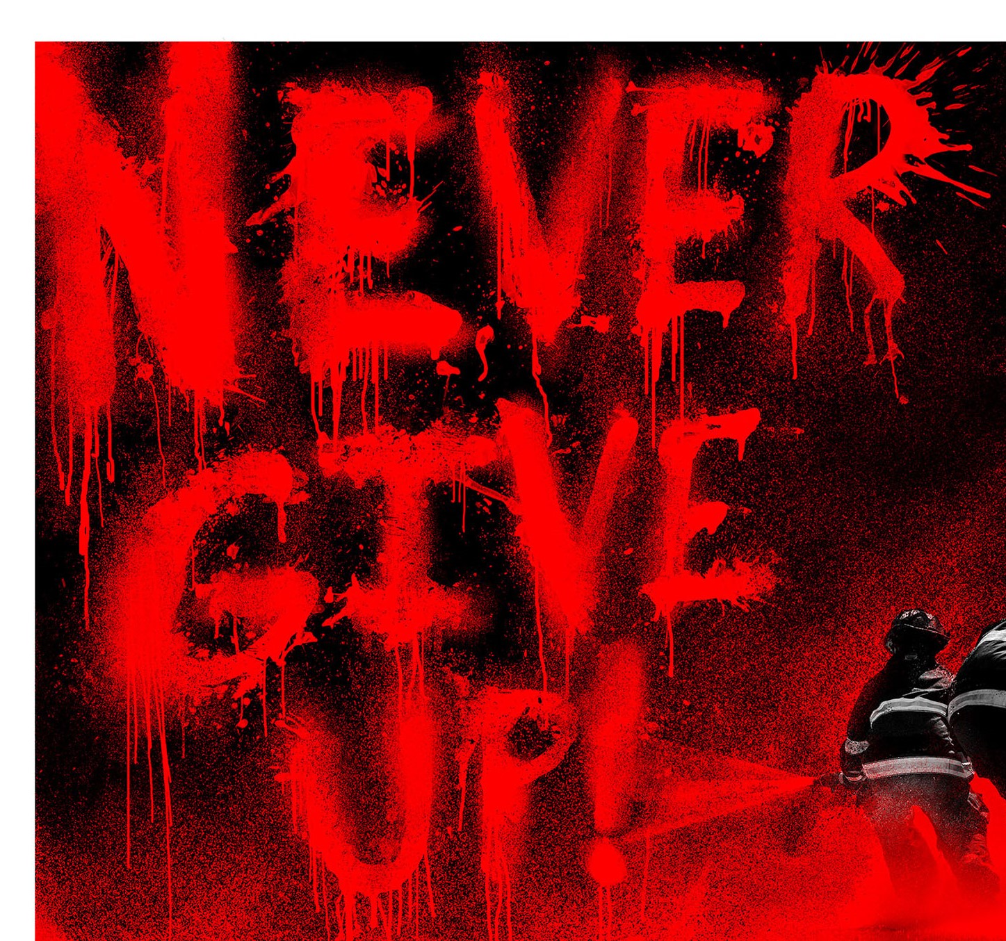 Title: Never Give Up! (2018 Set of 3 (1)RED (1)WHITE AND (1)BLUE)  Artist: Mr. Brainwash  Edition: Limited Edition screenprint on hand torn archival art paper of only 40 copies per color. Signed, numbered and thumb printed on the back.  FULL SET OF 3 - (1)RED (1)WHITE AND (1)BLUE  Type: Screenprint poster on hand torn archival art paper  Size:  22.4" x 26.4"  Notes:  Released in honor of the Los Angeles Firefighters in regards to the recent Woosley fires that have devastated Southern California.