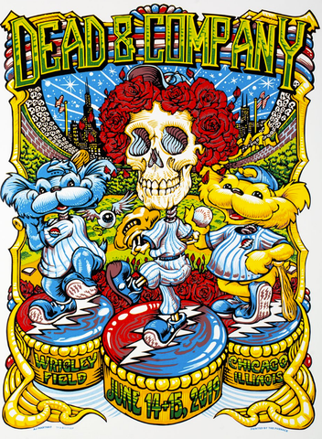 AJ Masthay & Mike Dubois - Dead & Company - Wrigley Field 2019 Foil Screen Print - Grateful Dead xx/2450