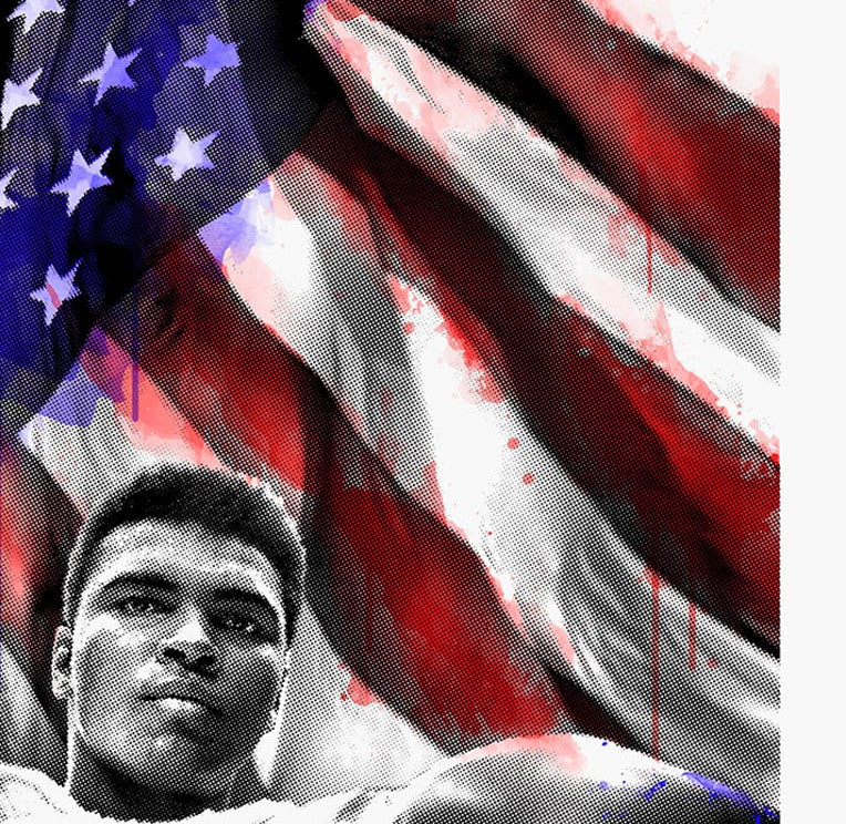 Mr. Brainwash - American Hero Muhammad Ali American Hero 77th Birthday Screenprint
