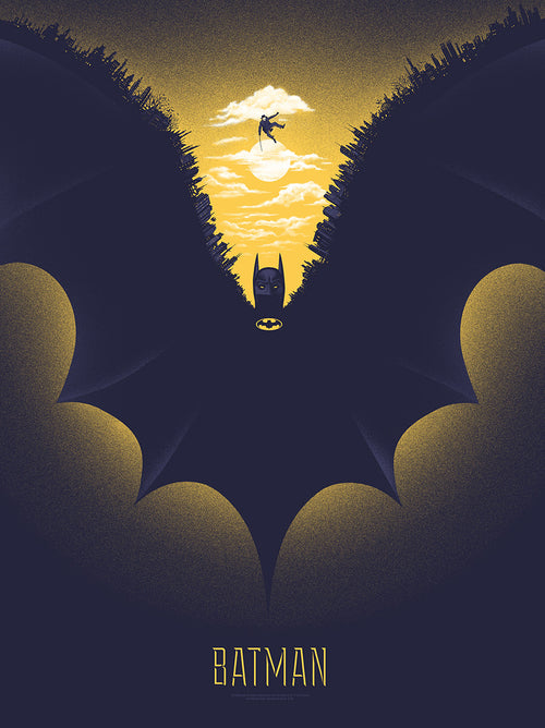 Title:  "Batman"  Artist: Gary Pullin  Edition: xx/225  Type: Screen print.  Size: 18" x 24"  Notes:  RARE AND HIGHLY COLLECTIBLE MOVIE MEMORABILIA, INDIVIDUALLY HAND-NUMBERED.