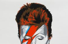 Inspired by the iconic musician, actor, and artist David Bowie's "Aladdin Sane" album. Check out our other listings for more hard-to-find prints and posters.  Screen Print Poster, Printed on hand torn archival art paper and featuring a signature thumb print on the back.  Released by Its a Wonderful World Inc. in 2016. Limited Edition of 169 prints. Signed and numbered by the artist.
