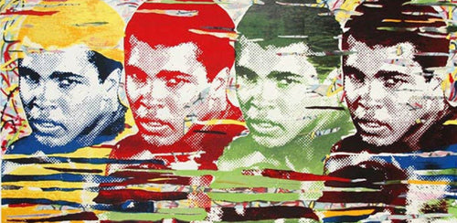 Title: "The Greatest" limited edition by Mr. Brainwash Poster artist: Mr. Brainwash Edition: xx/70 Type: Screen Print Size: 70"x 37" Notes: "The Greatest" limited edition 18-color screenprint by street artist Mr. Brainwash. Inspired by legendary Muhammad Ali.  Signed and numbered in edition of 70 prints that quickly sold out through the artist.