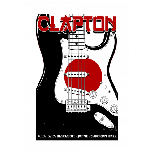 Title:  Eric Clapton - Budokan 2019  Edition:  xx/500  Type: Hand Screen printed poster  Size:  14" x 20"  Venue: Budokan Hall  Location:  Tokyo, Japan  Notes:  2019 Limited edition screen printed poster of 1000, Poster is numbered 76/1000 in pencil.  In house and ready to ship!