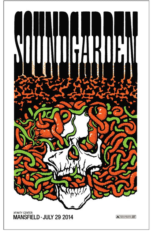Title: Soundgarden - Mansfield, MA - 2014  Artist: Ames Bros.  Edition:  xx/100  Type: Screen Printed Poster  Size:  16.5" x 26.5"  Notes:  Check out our other listings for more hard-to-find and out-of-print posters.